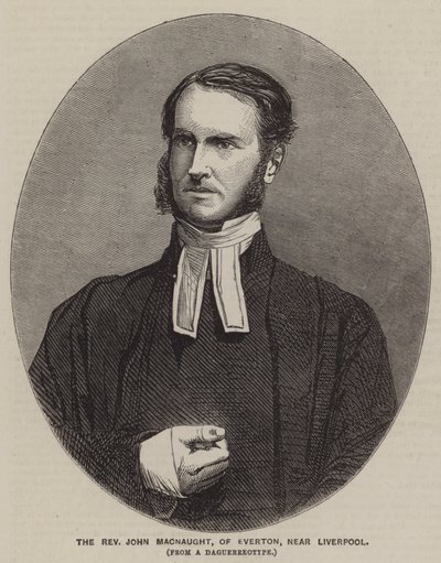 Reverend John Macnaught, z Evertonu, poblíž Liverpoolu (rytina) od English School