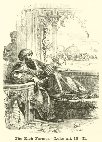 Bohatý farmář, Luke, xii, 16, 21 od English School