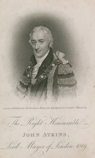 Správný ctihodný John Atkins, primátor Londýna 1819 od English School