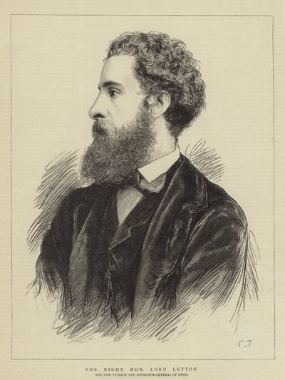 Ctihodný lord Lytton (rytina) od English School