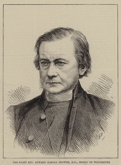 Správný reverend Edward Harold Browne, DD, biskup z Winchesteru (rytina) od English School