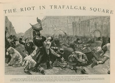 Nepokoje na Trafalgar Square: Boj v St Martins Lane mezi policií a kontingentem z Clerkenwell Green od English School