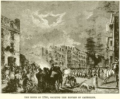 Nepokoje roku 1780; Vyplenění domů katolíků od English School