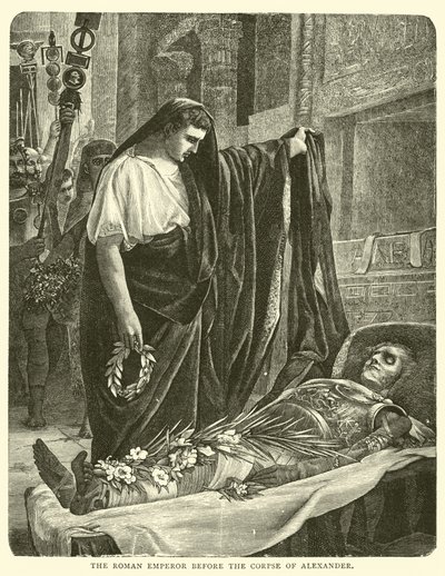 Římský císař před mrtvolou Alexandra od English School