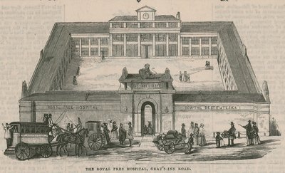 The Royal Free Hospital, Grays Inn Road, Londýn od English School