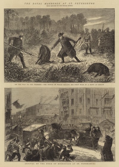 Královská svatba v Petrohradě (rytina) od English School