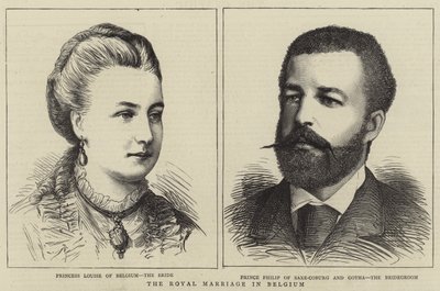 Královská svatba v Belgii (rytina) od English School