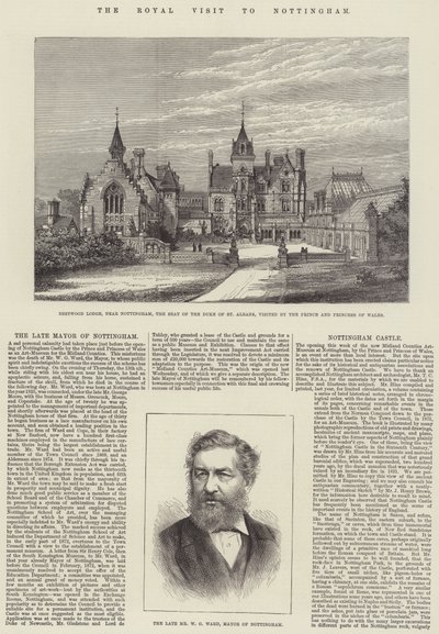 Královská návštěva Nottinghamu (rytina) od English School