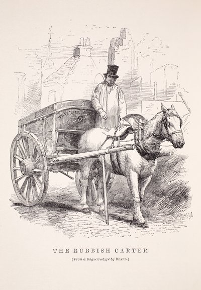 The Rubbish Carter, z daguerrotypie Richarda Bearda, ilustrace z London Labor a London Poor od Henryho Mayhewa, hospoda. 1862 od English School