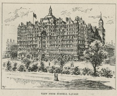 Russell Hotel, pohled z Russell Square od English School