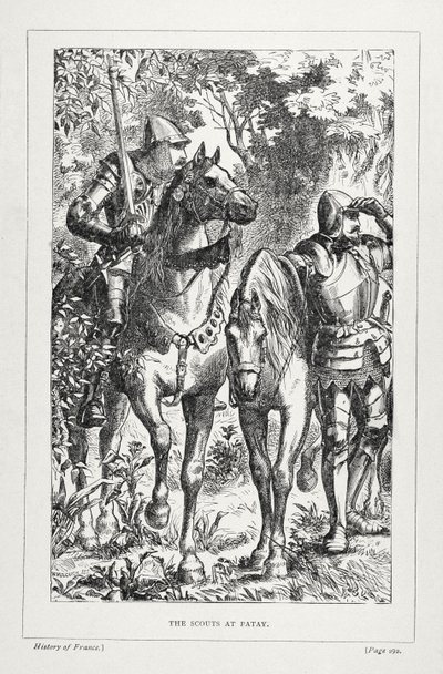 Scouts at Patay, z Historie Francie, Emile de Bonnechose, vydal Ward, Lock and Co, Londýn od English School