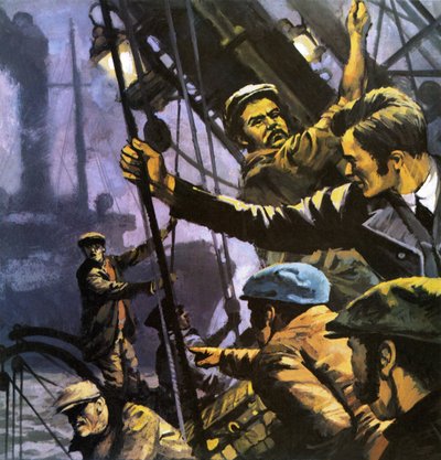 Mořský vlk. Ilustrace ke knize Jacka Londona. od English School