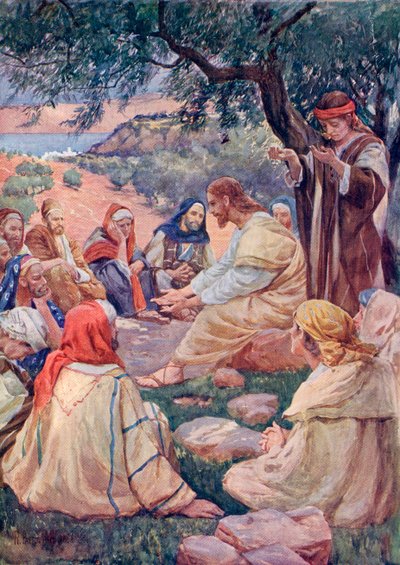 Kázání na hoře, z knihy Richarda Penlakea "A Book of Modern Palestine", vyd. cca 1910 (tisk) od English School