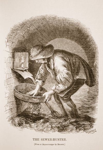 The Sewer-Hunter, z daguerrotypie Richarda Bearda, ilustrace z London Labour and London Poor od Henryho Mayhewa, hospoda. 1862 od English School