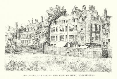 Obchody Charlese a Williama Huttových, knihkupci (litho) od English School
