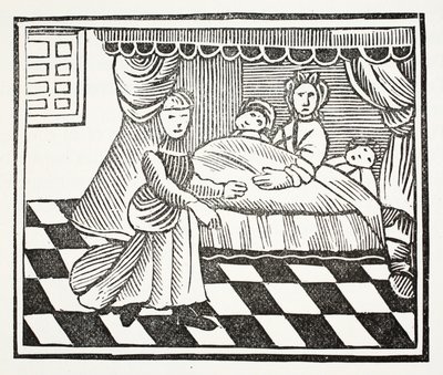 Význam snů, ilustrace z Chap-books of the Eighteenth Century od Johna Ashtona, pub. 1882 od English School