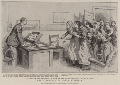 Situace v Konstantinopoli (litho) od English School