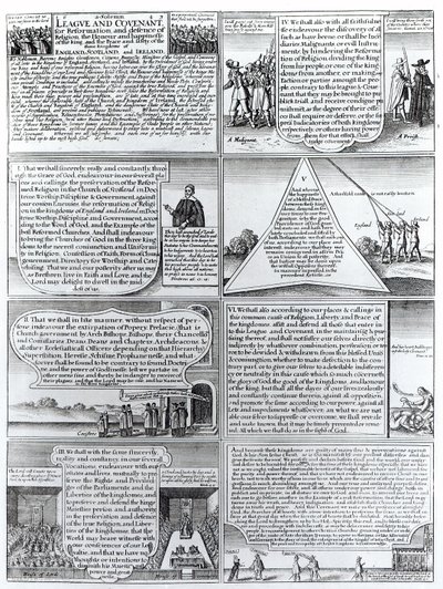 Slavnostní liga a smlouva z roku 1643, vyryl W. Hollar (1607-77) od English School