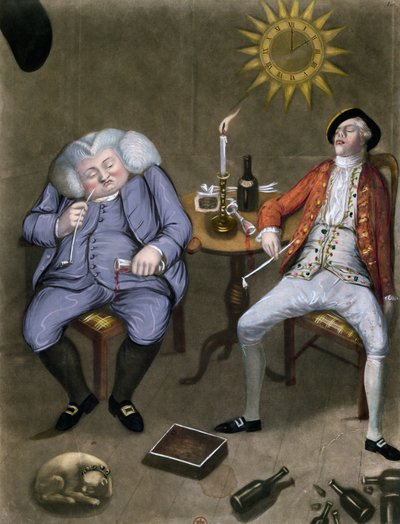 Solidní požitek z láhve a přítele, 1774 (barva lito zvýrazněná kvašem) od English School