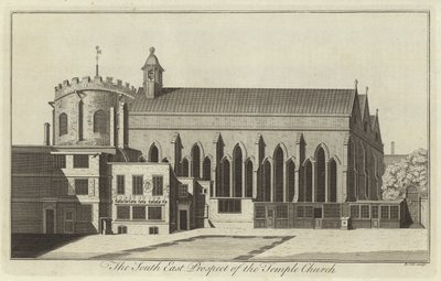 South East Prospect of the Temple Church, Londýn od English School