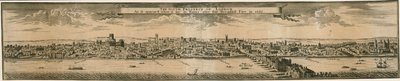 South Prospect of London, po velkém požáru v roce 1666 od English School