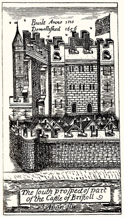Jižní prospekt části hradu Bristoll, hospoda. 1893. od English School