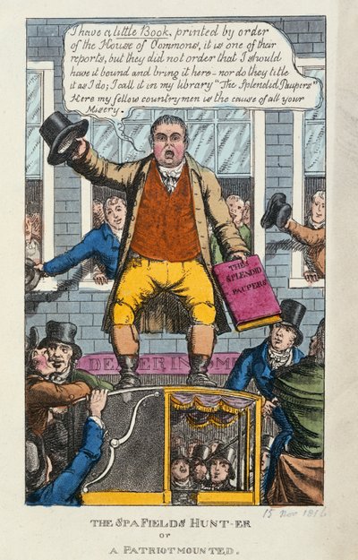The Spa Fields Hunt-er or a Patriot Mounted, 1816 (barva eching) od English School
