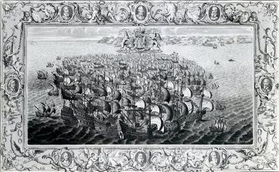 The Spanish Armada, publikoval John Pine, 1739 od English School