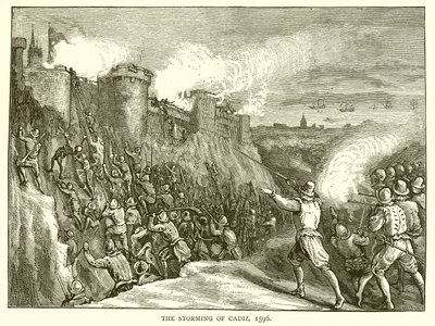 Bouře v Cádizu, 1596 od English School