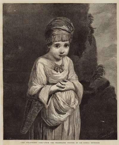 Jahodová dívka (rytina) od English School