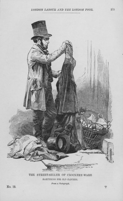 The Street-Seller of Crockery-Ware (rytina) od English School