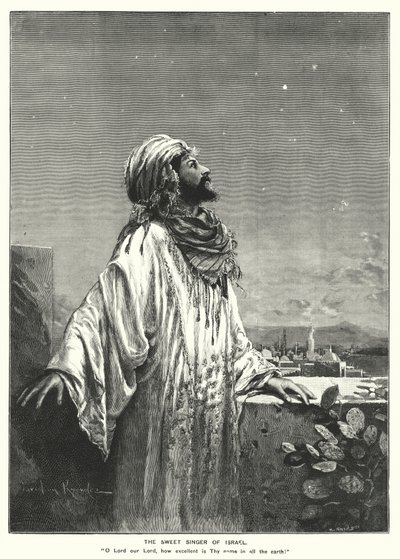 Sladký zpěvák Izraele (rytina) od English School