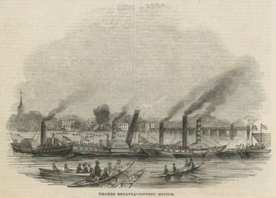 Regatta na Temži na mostě Putney od English School