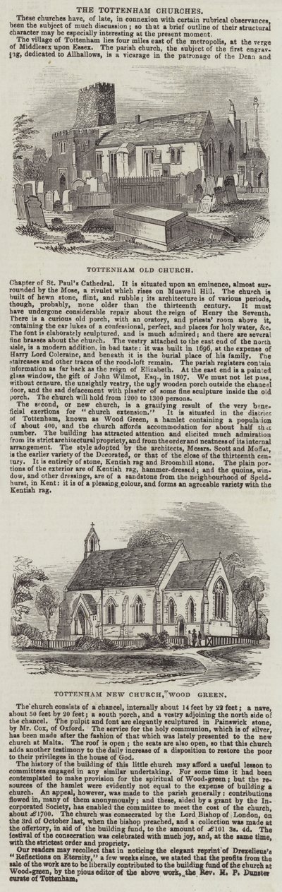 The Tottenham Churches (rytina) od English School