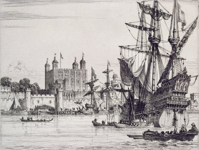 Tower of London ve středověku od English School