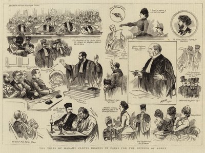 Proces s Madame Clovis Hugues v Paříži za vraždu Morina od English School