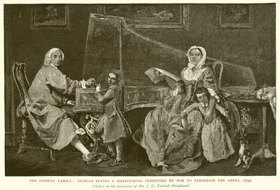 Rodina Tschudi: Tuning Tschudi a jím předložený Fredericku Velikému, 1745 od English School