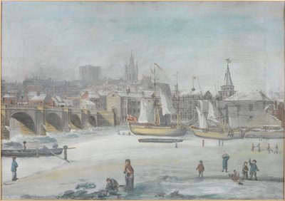 Tyne Bridge - The Great Frost, 1784 od English School