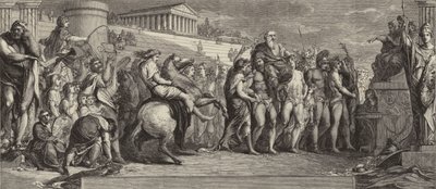 Vítězové v Olympii (rytina) od English School