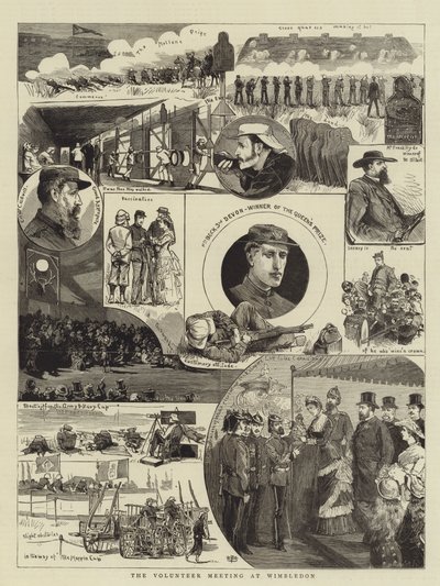 Setkání dobrovolníků ve Wimbledonu (rytina) od English School