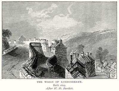 Hradby Londonderry (rytina) od English School