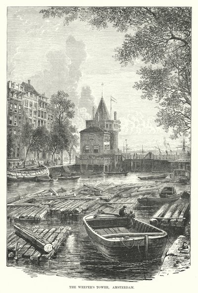 Plačící věž, Amsterdam (rytina) od English School