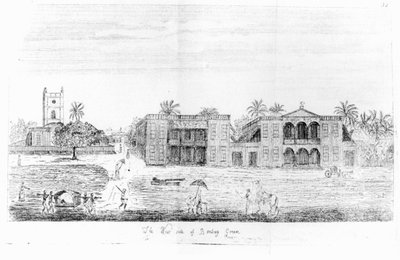 Západní strana Bombay Green, Indie, od cesty do východní Indie od Johna Henryho Grose, 2. vydání, 1766 od English School