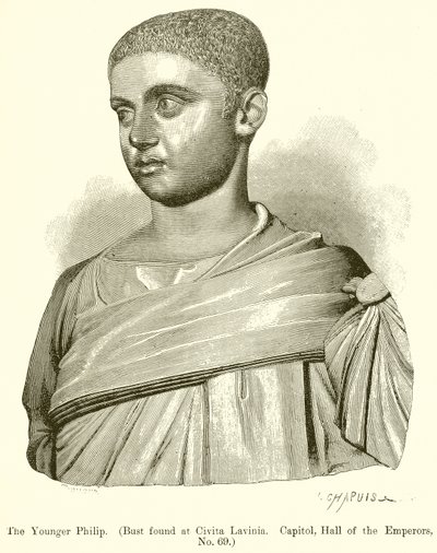 Mladší Filip. (Busta nalezena v Civita Lavinia. Capitol, Hall of the Emperors, č. 69) od English School