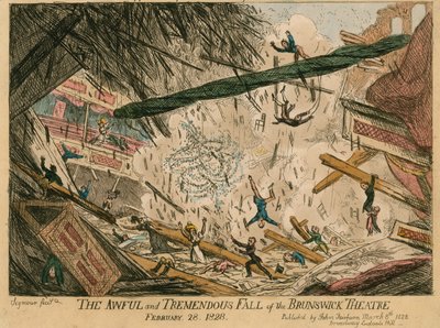 Strašlivý a ohromující pád divadla Brunswick, Londýn, 28. února 1828 od English School