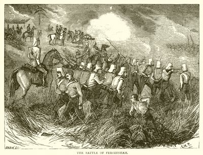 Bitva u Ferozeshah (1845) od English School