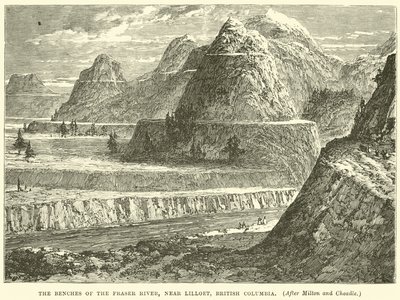 Lavičky na řece Fraser, poblíž Lillooet, Britská Kolumbie od English School