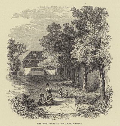 Pohřebiště Amelia Opie (rytina) od English School