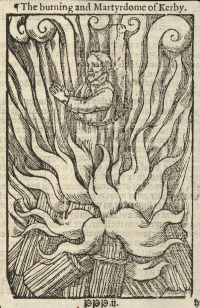 Upálení a umučení Kerbyho (rytina) od English School