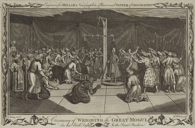 Obřad vážení Velkého Mogula v den jeho narozenin od English School